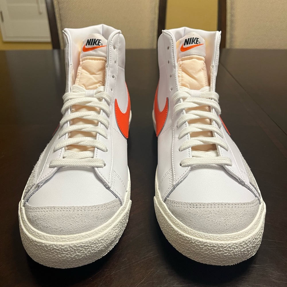 New Nike Blazer Mid 77 White Habanero Red Sneaker Shoes - Picture 5 of 14